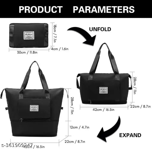 Large Capacity Folding Travel Bag, Waterproof lightweight, Designer bag handbag for ladies Luggage duffle Bags, Carry on Luggage with Fixed Strap, Foldable Bag, fashion everyday ladies handbag