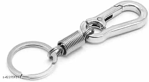 3 PCS Metal Keychain Clip with Key Ring Keychain Lanyard Snap Hook for Car Keys, Dog Tag and Key Chain (Simple Keyring)
