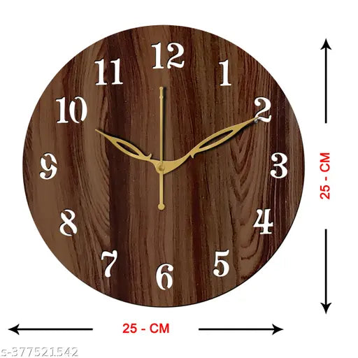 Wall Clock-001 Brown 25x25cm Wall Clocks for Home | Wall Clock for Living Room Bedroom | Designer Wooden Butterflies Clock