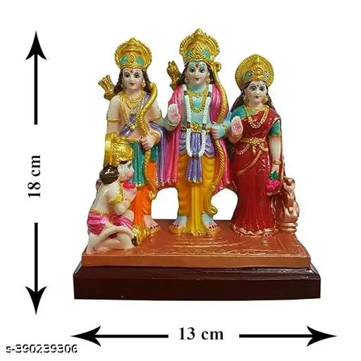 GEETA TRADERS Ram Darbar Murti | Ram, Laxman, Sita and Hanuman Diwali Decoration & Gift (Multicolor, 14cm) Crystal