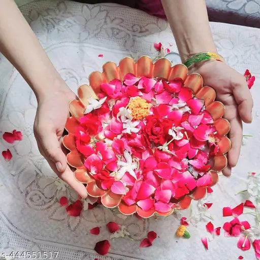 urli bolw Decorative Taj Urli for Flowers - Handcrafted Taj Urli Perfect for Diwali Decoration, Wedding Decoration and Office Decoration (Golden, 10 Inch)