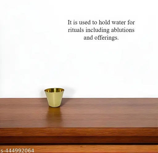 Trendy Brass Small Glass Pooja Accessories | Pittal Ka Glass for Offering Water - 6 Pcs Combo