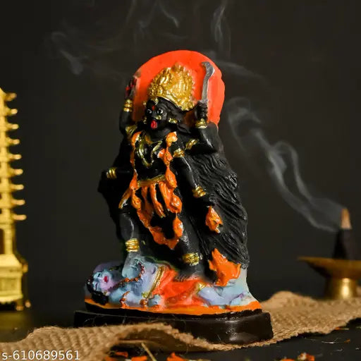 Colorful Idols of Goddess Durga on Lion and Goddess Kali for Spiritual Home Temple and Festive Décor