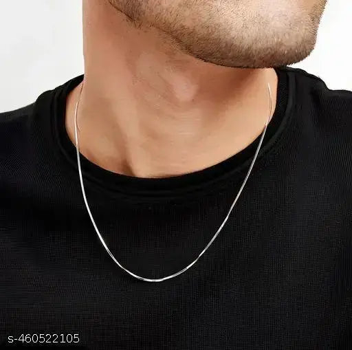 Silver Plated Daily Use Snack Chain Smooth Necklace Spring Hook Chains