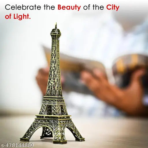 Pseudo Eiffel Tower Sculpture-18cm Metal Decor | Paris Landmark Replica for Home & Office |Decorative Centerpiece Decorative Statue for Living Room, Office, Bedroom for Travelers, Souvenir Collectors, & Housewarming