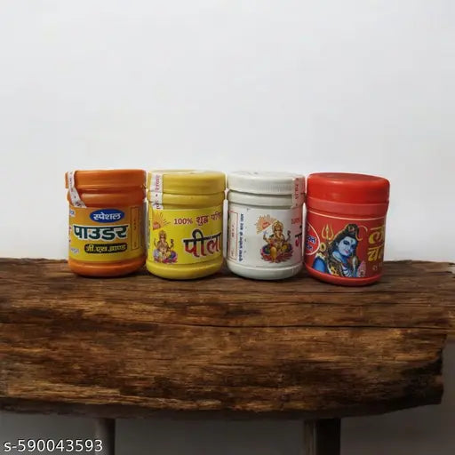 "Pavitra Puja Tilak Powder Combo – Lal Chandan, Peela, Gopi Aur Special Powder"