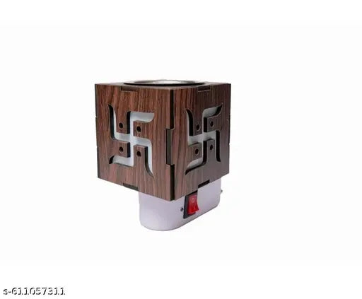 SHRI RAM BANGLE & TRADERS  Kapoor Dani Electrical  Diffuser Wood  with On/Off Switch to Toggle Between Burner and Kapoordani ( Pack Of 1)