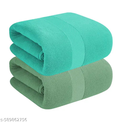 House of Terry 100% Cotton Bath Towel Combo for Men & Women – 450 GSM Large Size 70×140 cm, Quick Dry, Soft, Absorbent, Fade Resistant, Gym, Spa & Travel Towel, (Turquoise & Green)