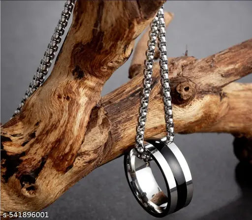 Black Magics Neck Chain for Men  & Boys Locket Necklace  Stainless Steel Pendant Set