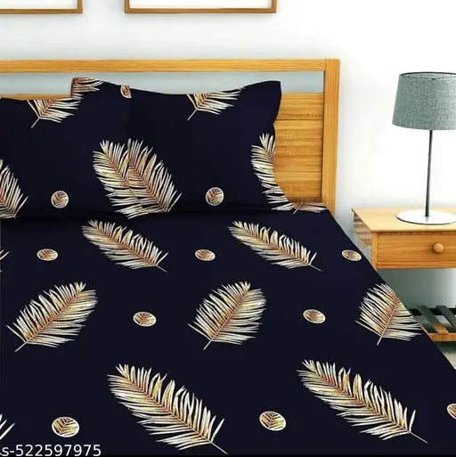 New Trending Fitted (Elastic) Bedsheet With 2 pillow Cover