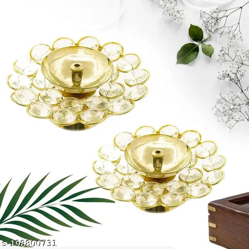 2 Crystal Diya, Brass Kuber Diya, Brass Diwali Diya, diya lamp, kuber deepak, Kuber deepam, deepak deepak, diamond diya, diamond diya for pooja, brass diyas for pooja, brass diyas for diwali, Brass diya, arti diya, stand diya, standing diya, arti diya, oi