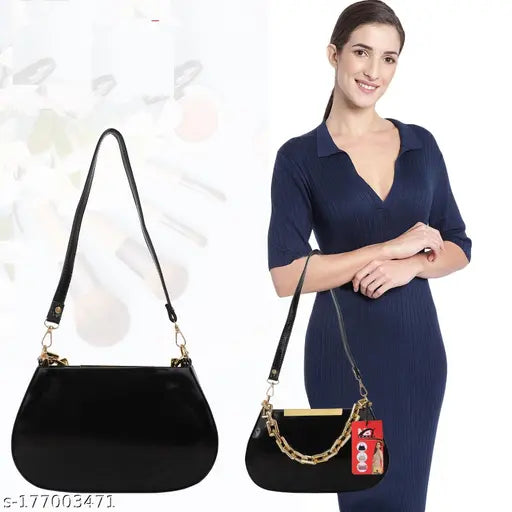 Women Casual Trendy Travle Cloud Shape Slingbag Black