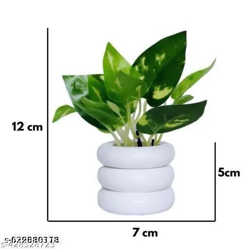 Planet Artificial Plants for Home Decor | Realistic Looking | Home Decor Items | Durable Plastic | Wall Decoration Items for Living Room | Dimensions: 6 cm X 12 cm (Pack of 4)