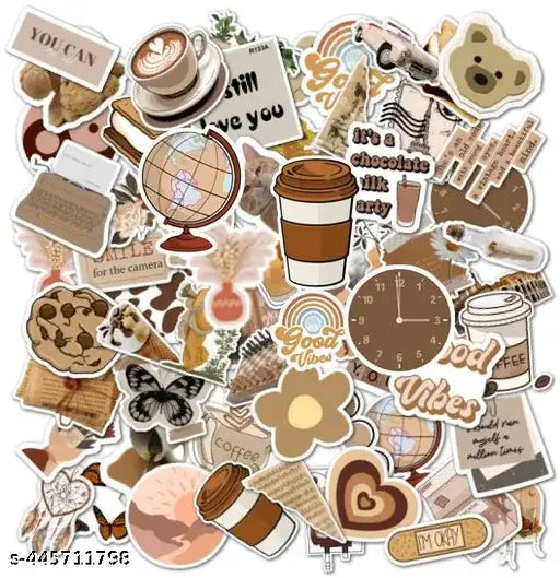 Vintage Natural Stickers, 60Pcs Pretty Floral Decorative Retro Decals Adhesive Watercolor Aesthetic Trendy for Scrapbook Laptop Skins Album DIY Craft Daily Planner