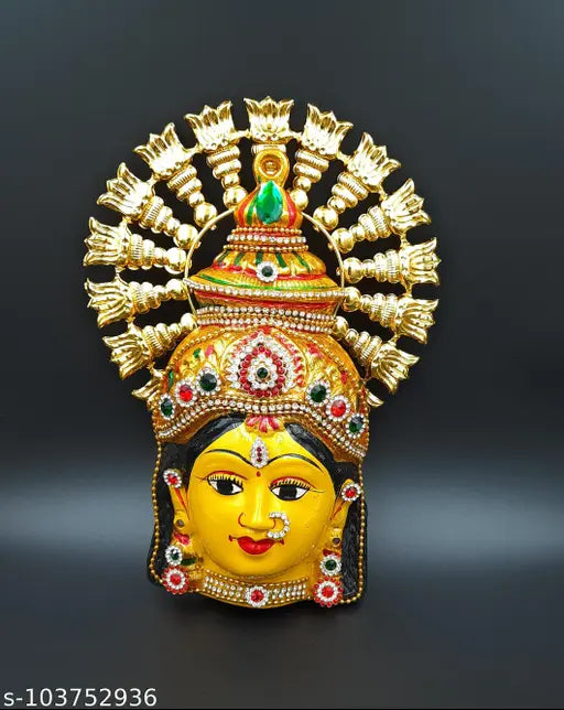 Varalakshmi devi face idol with golden arch| Amman Face | Varamahalakshmi | 8 inches