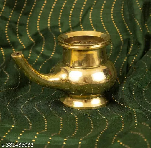 Arembi Decor Brass 3.5 inches Puja Lota Lutiya Kalash Pooja Room Decor Kerala Holy Kindi