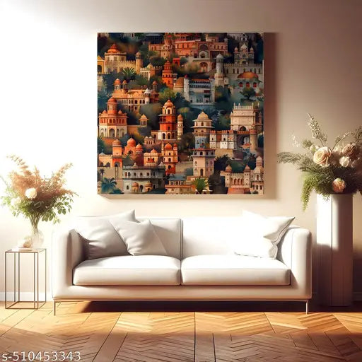 Indianara Indian Traditional Canvas Art Painting for Living | Bedroom | Pooja Room | Hotel Canvas 20 inch x 20 inch Painting