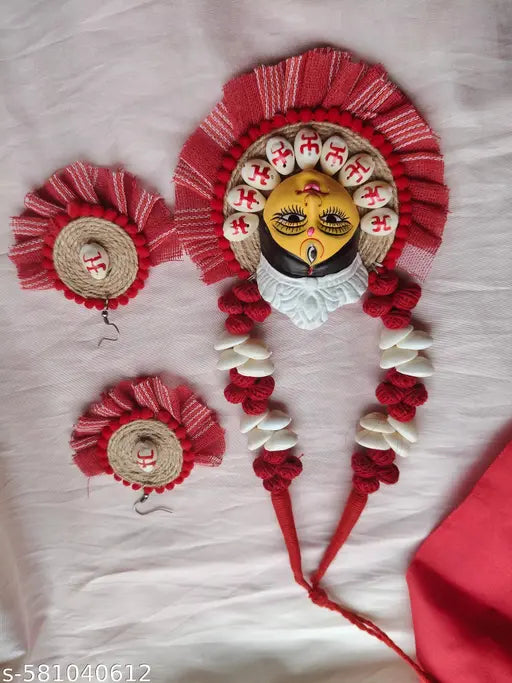 Fabric durga jewellery set