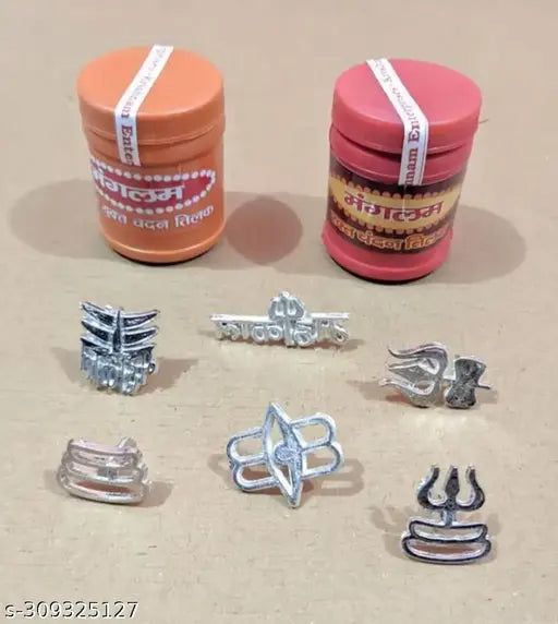 tilak stamp krishna om radhe with 3 different  chandan