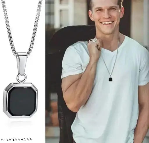 Maa Vindhyavasini | Silver Chain black pendent For Men | Bracelet For Boys | Ring For Men | Chain For Men | Fashion Bracelet | Party Wear Bracelet | Locket For Boys ty