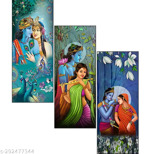 Meera Art & Craft Set Of 3 Wall Painting With UV Print