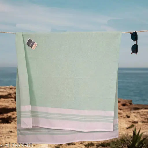 PADHUMAM Cotton Bath Towels 80Cm X 160 Cm, Pack Of 2- Pink / Green