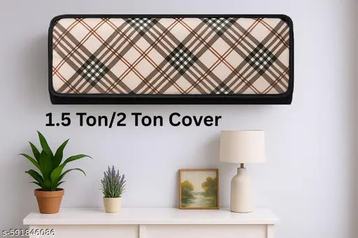 Printed Indoor Split AC Cover - Dustproof, Waterproof & Washable - Universal Fit for 1 to 2 Ton AC Units