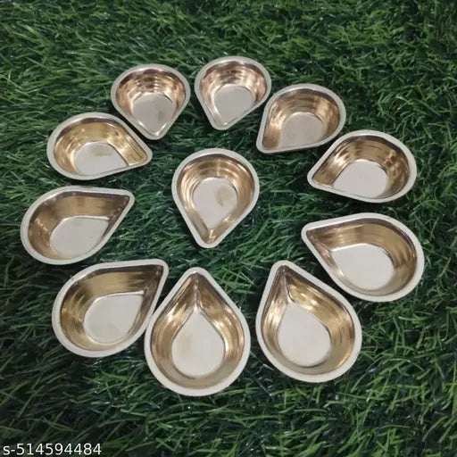 Brass Lakshmi Glow Diyas | Golden Glow Diyas For Pooja Purpose| 2 Inches | (Gold ,Brass) - 12 Pieces