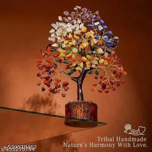 7 Chakra Crystal Tree for Energy Positive- Crystals & Healing Stones - Feng Shui Seven Chakra Tree of Life Home Decorations 100 Beads