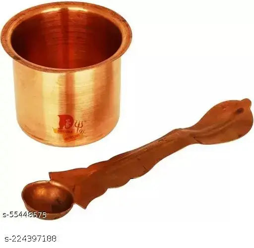Pooja lota 12cm Kalash for puja Copper Panch Patra Copper Tambe ka lota for puja lota for puja Copper lota for puja Copper panchapatra for puja (Big Size, 12 cm, Brown) Copper Kalash | Tambe Ka Lota for Drinking Water | Copper Pot for Diwali, Pooja, Festi