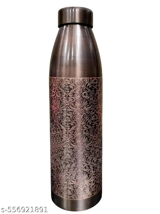 Trade Vibe Goods Designer 100% Pure Copper (900mL) BPA Free, Rust & Leak Proof Copper Bottle, for Office, Yoga, Home, Gym, Travel, Ayurveda Inspired Copper Bottle (Pack 1)