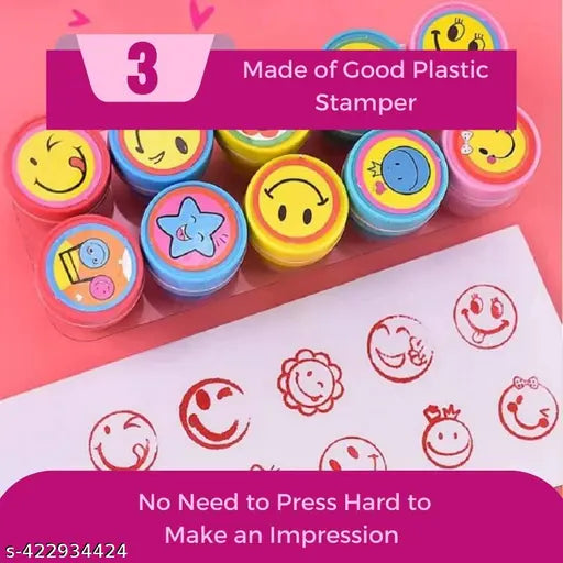 Curve Highlighter Pen Set, 6Pcs Flownwing Flair Pens with 6 Different Curve Shape Fine Tips,Curve Highlighter Pen For Adults & Kids Books Writing Drawing Scrapbook and  10 Pcs Motivation Stamps for Kids - Plastic Stamps Toys Art & Craft for School Supplie