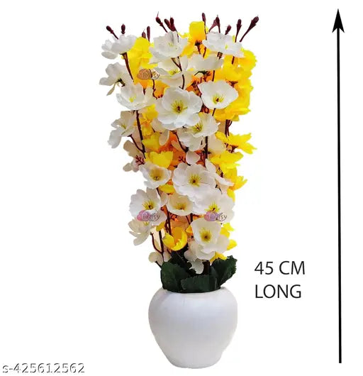 (BROTHER ENTERPRISES) ARTIFICIAL (YELLOW AND YELLOW  ) BLOSSAM  PLANT PARTY  FOR DECORATIVE TABLE  AND HOME DECORATION (PACK OF 1)