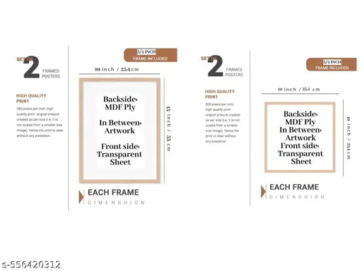 Premium Nature Japanese Style Pictures with Frame set for Wall decoration- Paintings for Home office decor (10x13 inch, small)