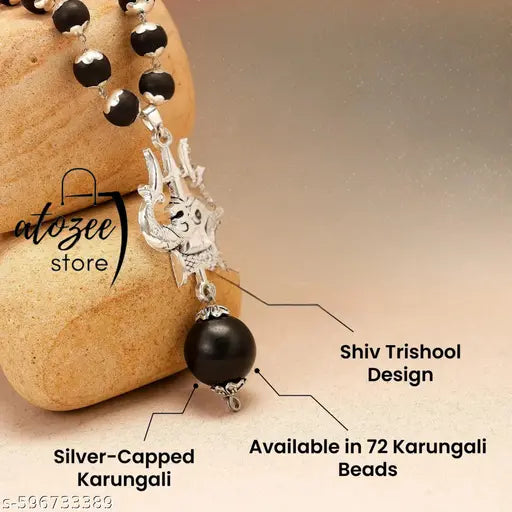 karungali trishul mala | om trishul pendant mala | karungali mala original | karungali mala original | black beads spiritual chain | karungali mala with certificate