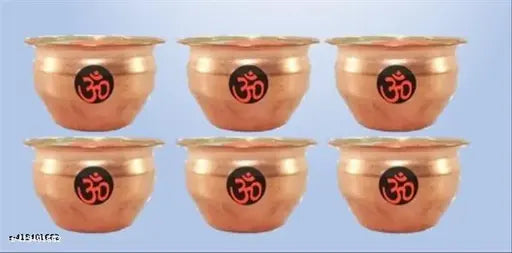 Wish Online | SHUDH COPPER JAL LUTIYA| GANGAJALI LOTA\ FOR HOME | OFFICE SET OF 6