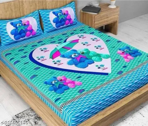 Jaipuri Pure Cotton Double Queen Bedsheet With 2 Pillow Covers