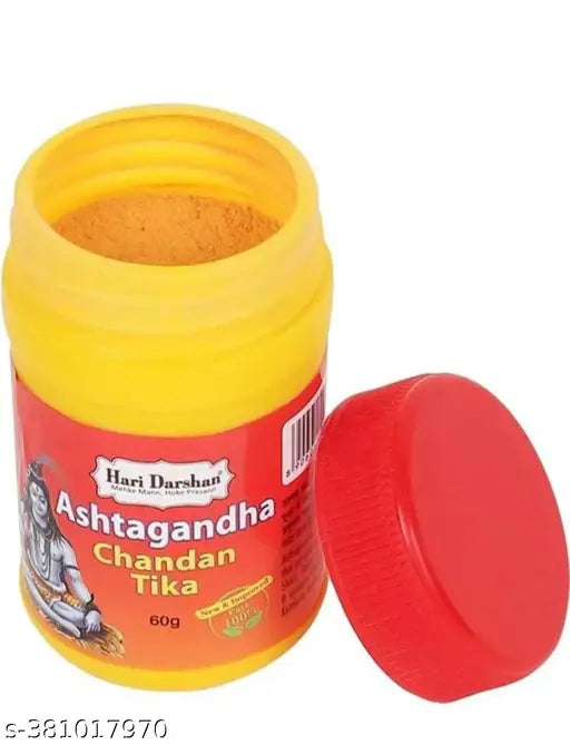 Ashtagandha Chandan Tika -60gm Each | Pure Ashtagandha Tika Tilak with Sandalwood Powder for Daily Pooja,Hawan