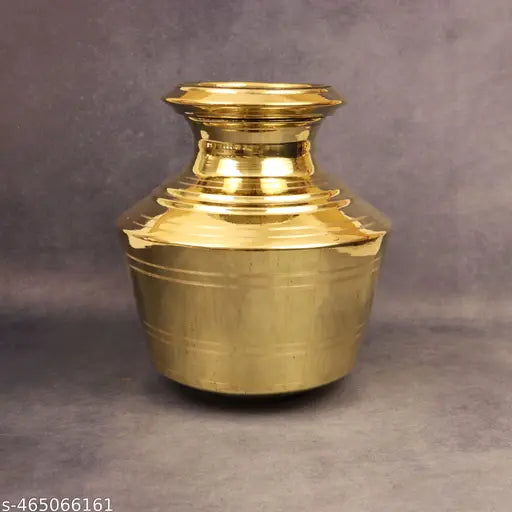 Putrika Traditional Handcrafted brass Kudam | Ghada | Water Pot | Pooja Kalash for Ceremonies| Theertha Kudam | Kumbha | Pithalai Kudam | Handi - Brass Kudam -Small