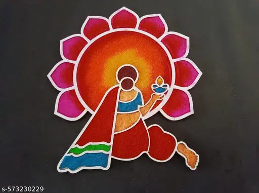 Readymade rangoli design , easy rangoli,just to fill the colours , portable and easy rangoli