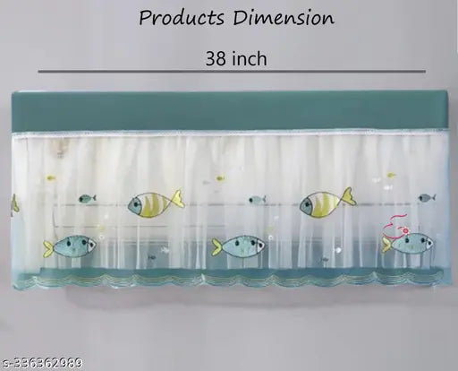 AC Cover 1.5 Ton Air Conditioning Dust Cover Folding Designer Ac Cover for Indoor Split Ac (97 x 33x 21.5 cm)