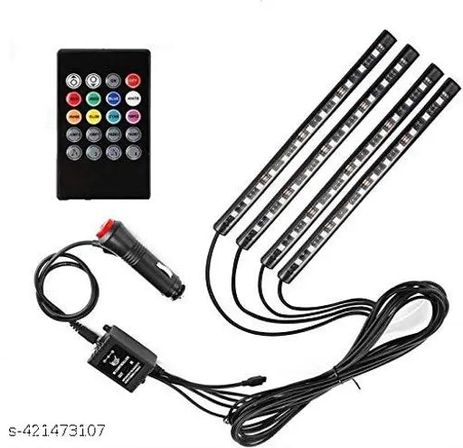Universal Atmosphere Light LED Wireless Remote Music Controller Car Interior Strip Light Lamp Kit For All Cars (Black) Visit the Autofy Store