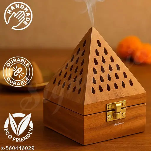 Wooden Sambrani Dhoop Stand Incense Holder: Perfect Pooja Room Stand Decoration Item, Dhup Dani & Doopam Holder, Essential Puja Item for Home Mandir and Pooja Thali Set Rituals