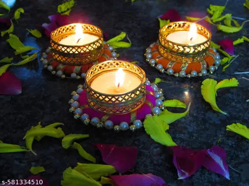 Topcup Ring Candle| ,Diya, Candle | Diya for All Kind of Festival Diwali/Navratri | Colourful Hand Making Puja Candle| Pooja Diya | Home Decoration Candle| 02 Pcs Desiner Candle Candle (Multicolor, Pack of 2) 2 inch