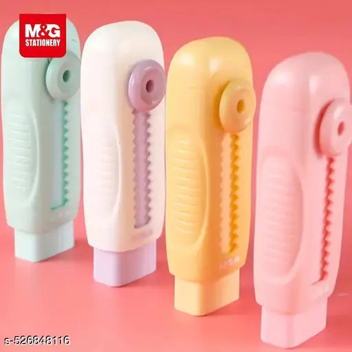 New 4 Pcs Retractable Creative Eraser, No Chips, No Traces, Push Lock Pencil Eraser, Suitable For Drawing And Painting Student Stationery