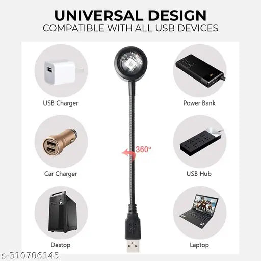 360 Degree Rotatable 7 Color 13 Functional Modes with Pattern Changing Button USB Sunset Projection Lamp USB Night Light for Cars, Bedroom, Parties, Videos, Insta Reels and More Night Lamp  (10 cm, Bl