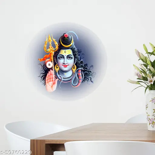 Beautiful decorative wall lord shiva karthika masam multicolor decorative wall sticker for wall decoration for home décor (pvc vinyl covering area )