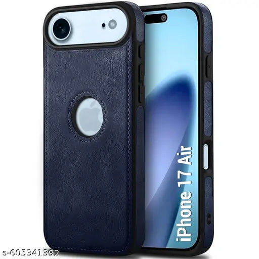 Mobiclonics Genuine Leather Finish Back Cover Case for Iphone 17 Air | Shockproof Design | Raised Edges for Camera & Screen Protection | Stunning Minimalist Design Back Case Cover for Iphone 17 Air (Blue)