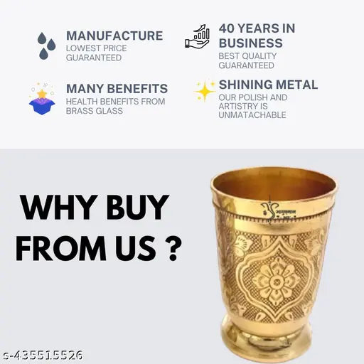 Pure Brass Glass  |Brass utensil | Brass pot|  Pittal Glass  | Perfect for Puja, Health & Everyday Use