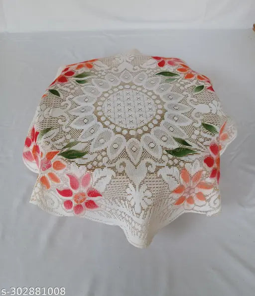 Neelam Decoration of Pooja Thali Flower Design Puja Plate Cover Combo of 3